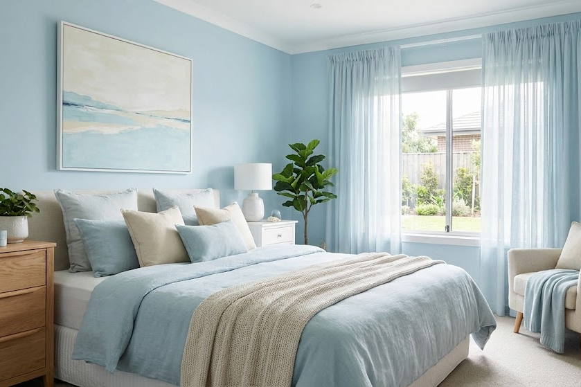 light blue Colour for Couple Bedroom